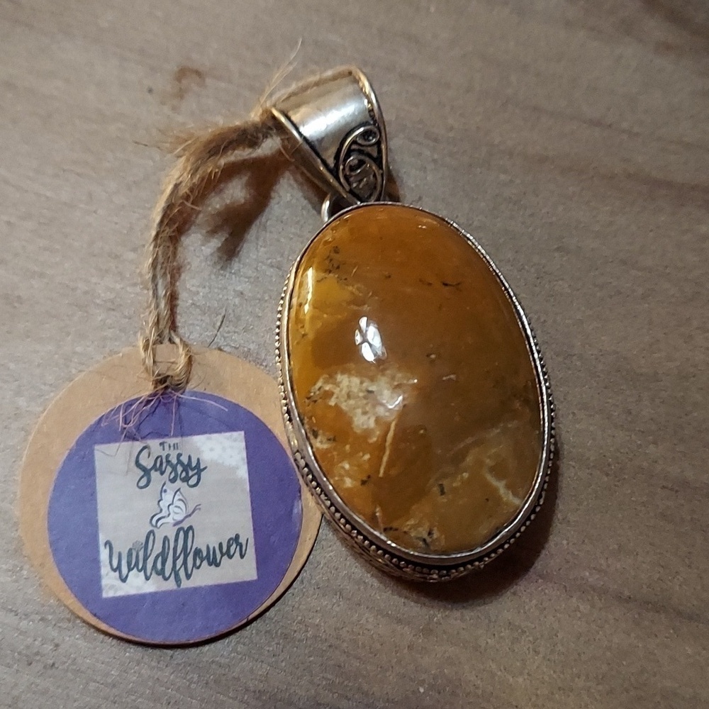 Brown Dendrite Opal Sterling Silver Pendant